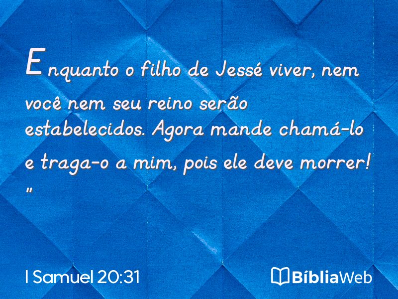 I Samuel 20:31 em imagem para compartilhar