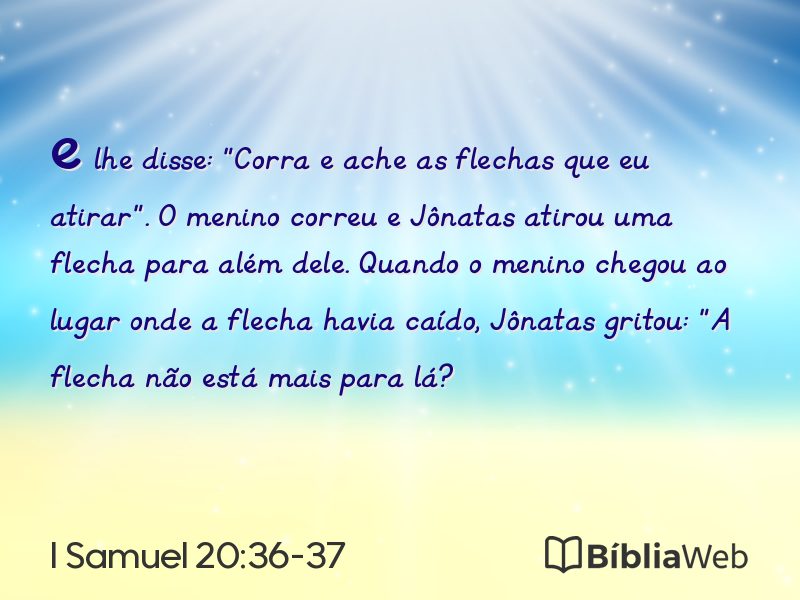 I Samuel 20:36-37 em imagem para compartilhar