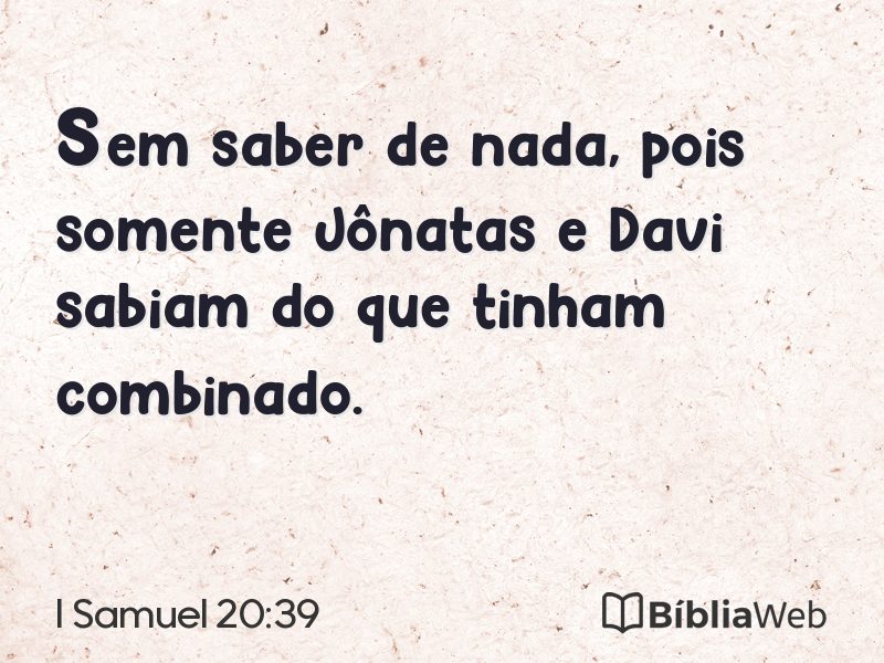 I Samuel 20:39 em imagem para compartilhar