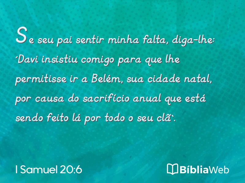 I Samuel 20:6 em imagem para compartilhar