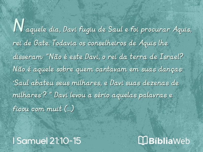I Samuel 21:10-15 em imagem para compartilhar