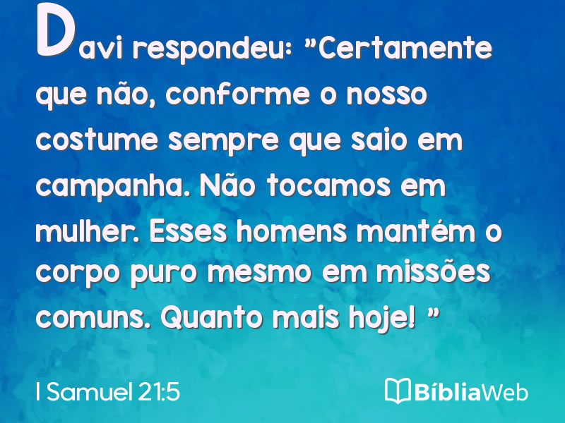 I Samuel 21:5 em imagem para compartilhar