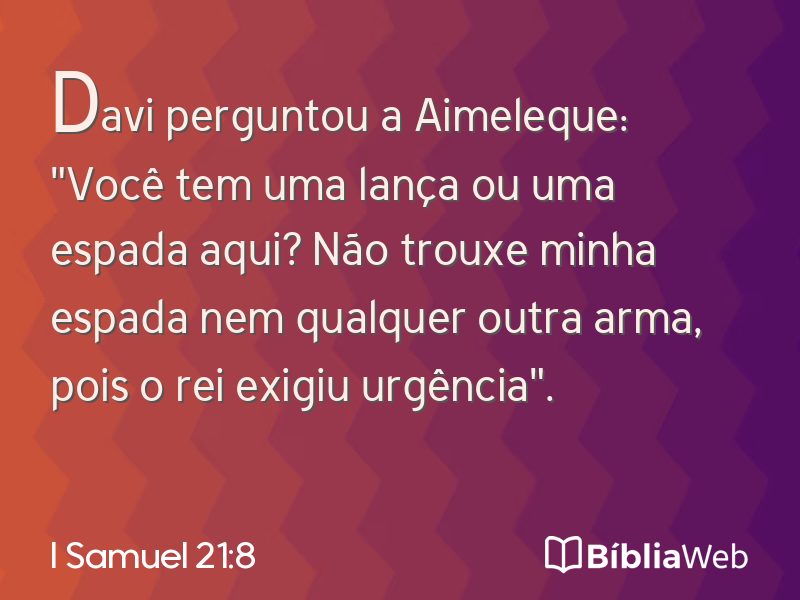 I Samuel 21:8 em imagem para compartilhar