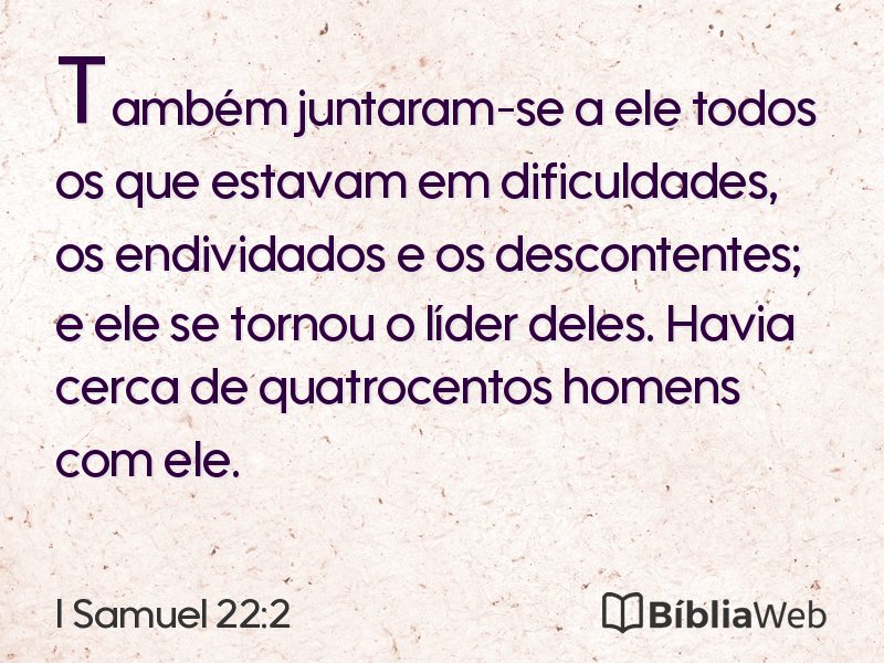 I Samuel 22:2 em imagem para compartilhar