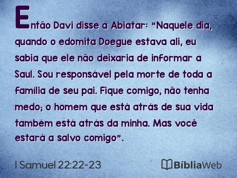 I Samuel 22:22-23 em imagem para compartilhar