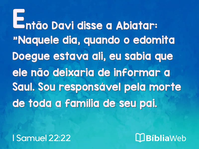 I Samuel 22:22 em imagem para compartilhar