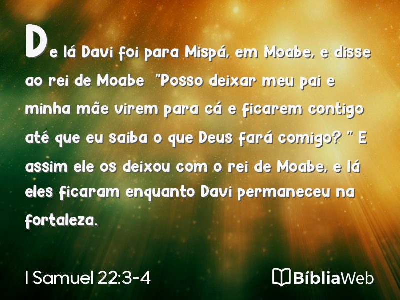 I Samuel 22:3-4 em imagem para compartilhar
