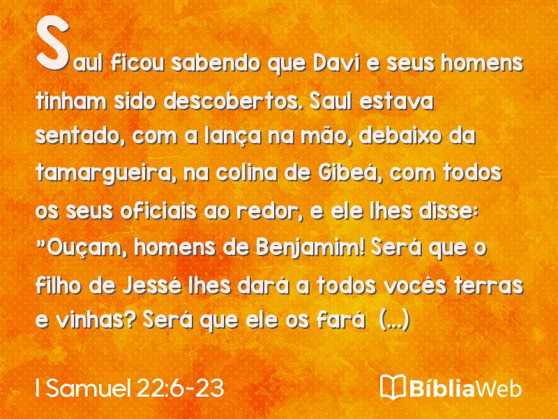 I Samuel 22:6-23 em imagem para compartilhar