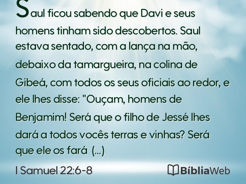 I Samuel 22:6-8 em imagem para compartilhar