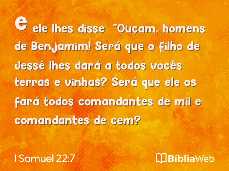I Samuel 22:7 em imagem para compartilhar