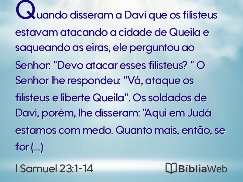 I Samuel 23:1-14 em imagem para compartilhar
