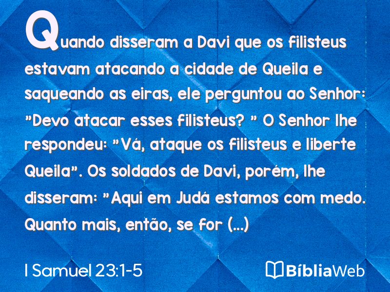 I Samuel 23:1-5 em imagem para compartilhar