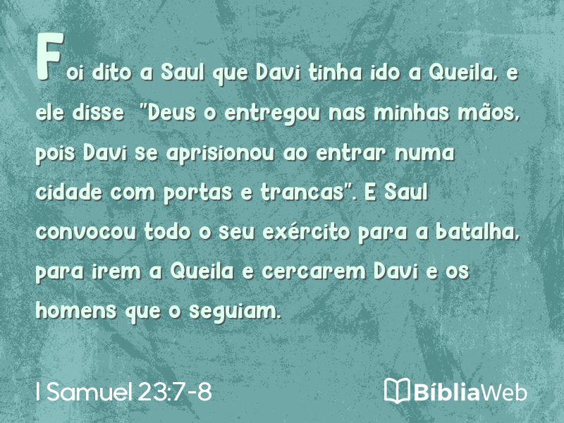 I Samuel 23:7-8 em imagem para compartilhar