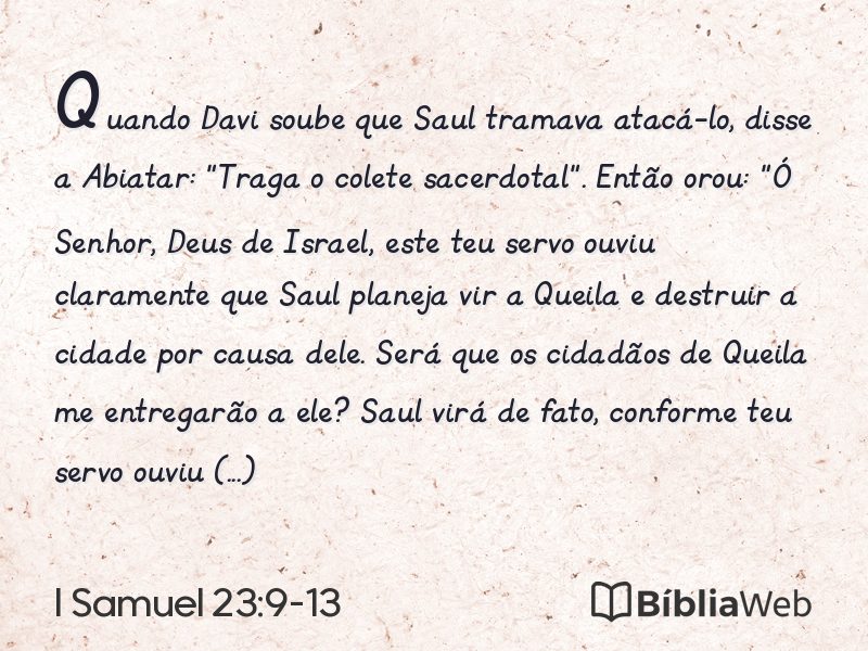 I Samuel 23:9-13 em imagem para compartilhar