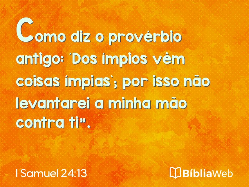 I Samuel 24:13 em imagem para compartilhar