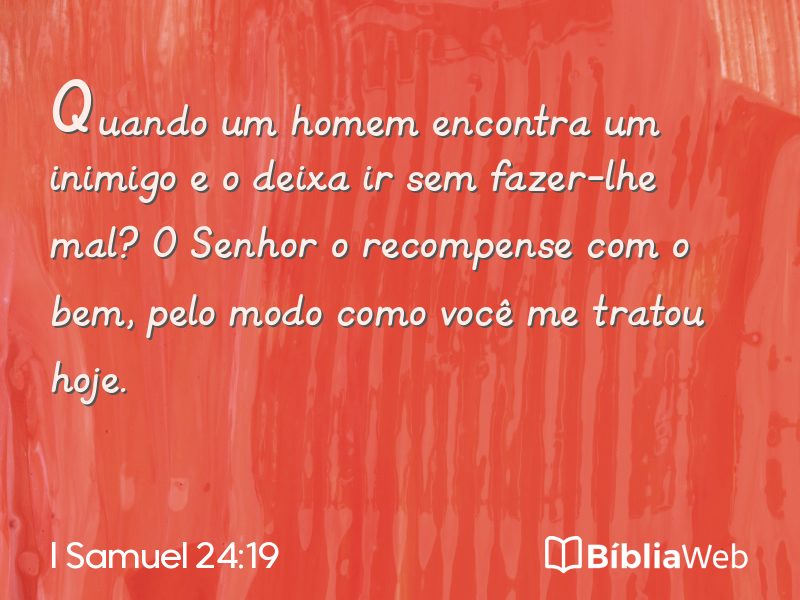 I Samuel 24:19 em imagem para compartilhar