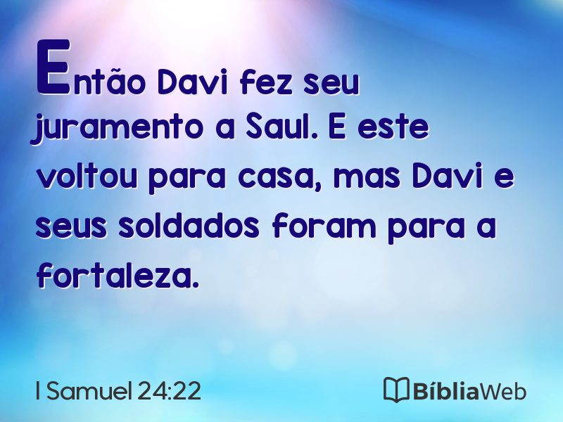 I Samuel 24:22 em imagem para compartilhar