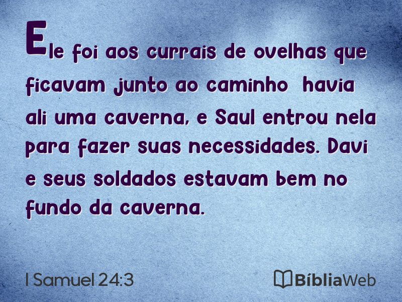 I Samuel 24:3 em imagem para compartilhar