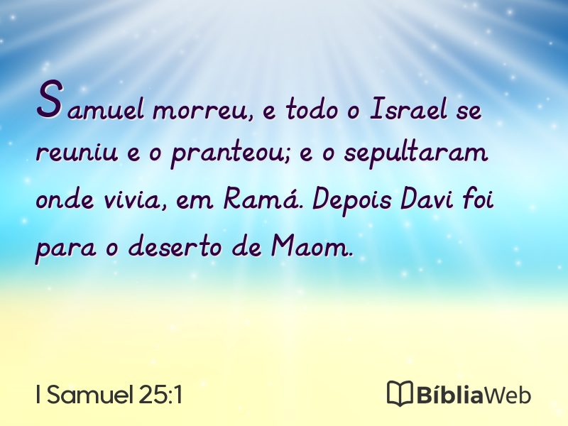 I Samuel 25:1 em imagem para compartilhar