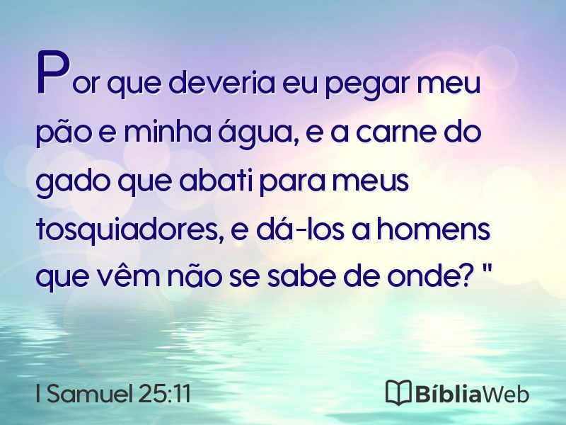 I Samuel 25:11 em imagem para compartilhar