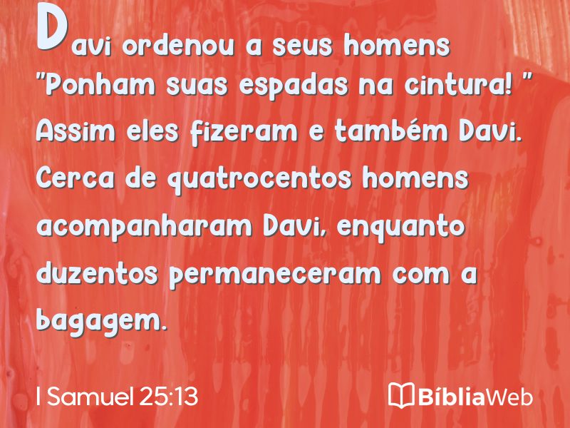 I Samuel 25:13 em imagem para compartilhar