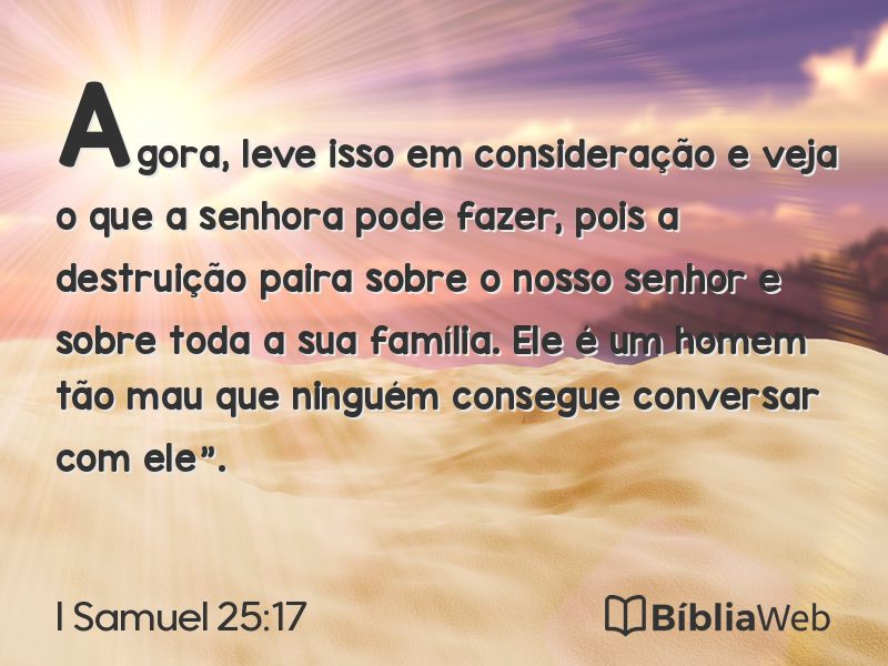 I Samuel 25:17 em imagem para compartilhar