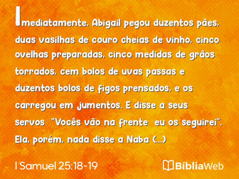I Samuel 25:18-19 em imagem para compartilhar