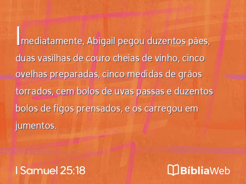 I Samuel 25:18 em imagem para compartilhar