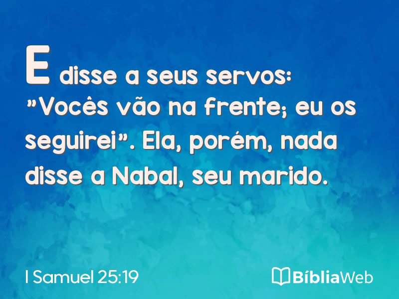 I Samuel 25:19 em imagem para compartilhar