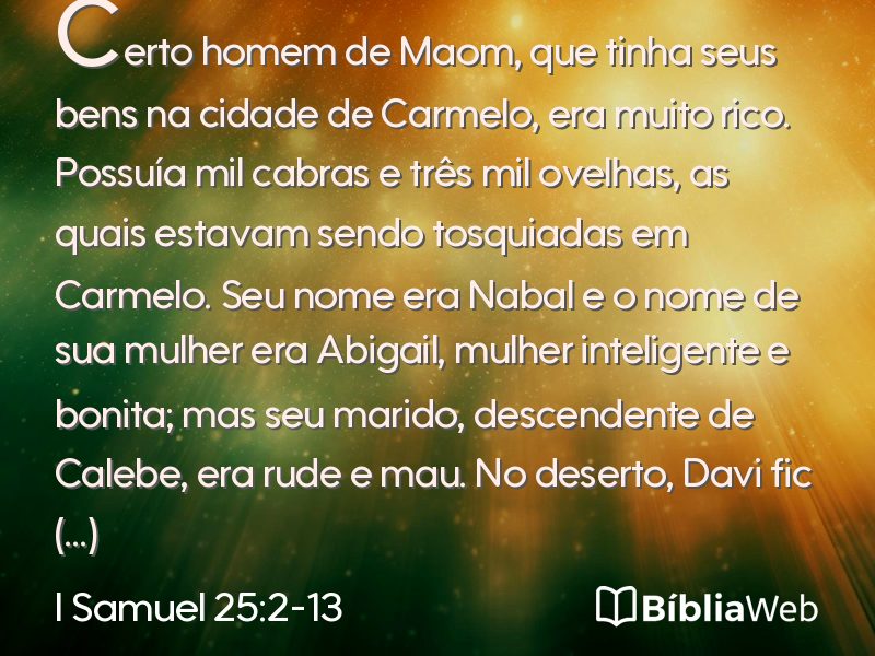 I Samuel 25:2-13 em imagem para compartilhar
