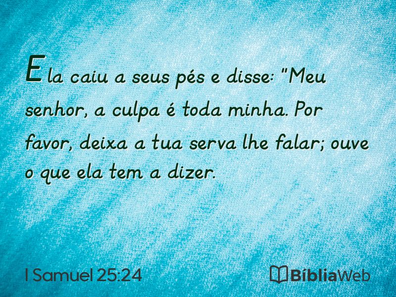 I Samuel 25:24 em imagem para compartilhar
