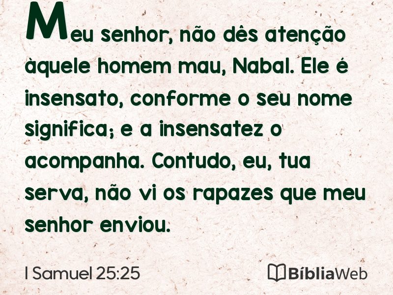 I Samuel 25:25 em imagem para compartilhar