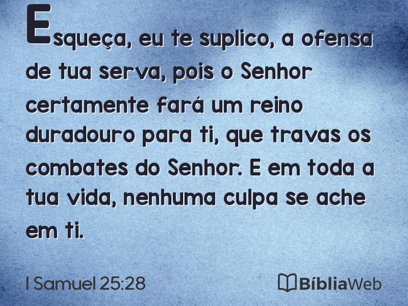 I Samuel 25:28 em imagem para compartilhar