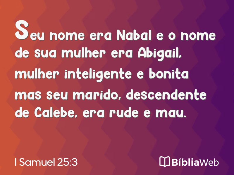 I Samuel 25:3 em imagem para compartilhar