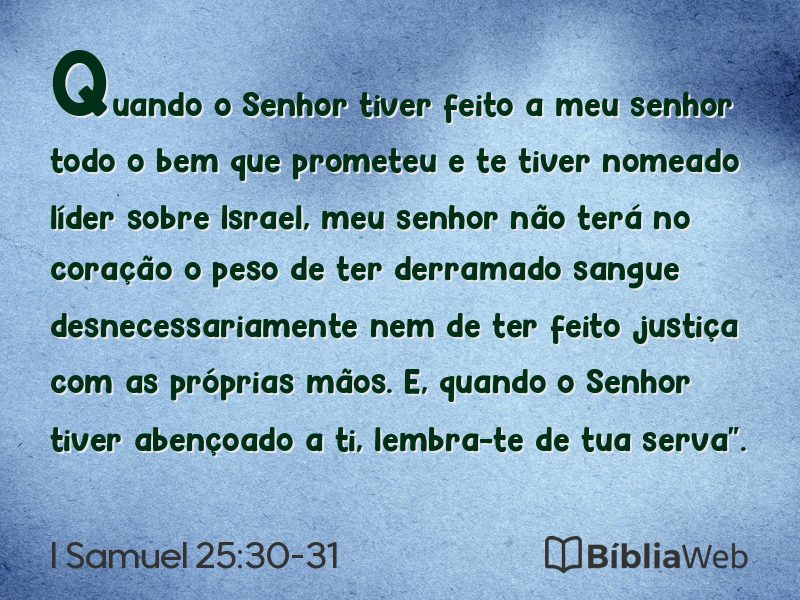 I Samuel 25:30-31 em imagem para compartilhar