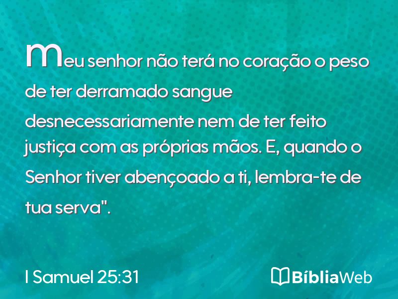 I Samuel 25:31 em imagem para compartilhar