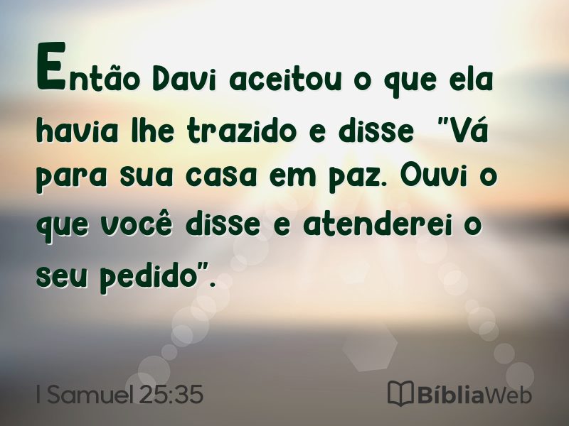 I Samuel 25:35 em imagem para compartilhar