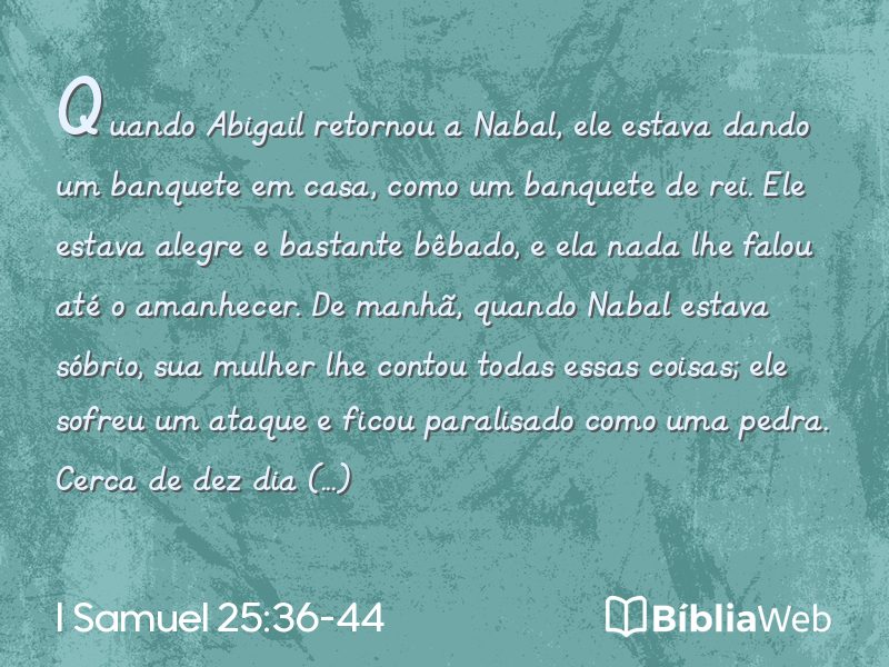I Samuel 25:36-44 em imagem para compartilhar