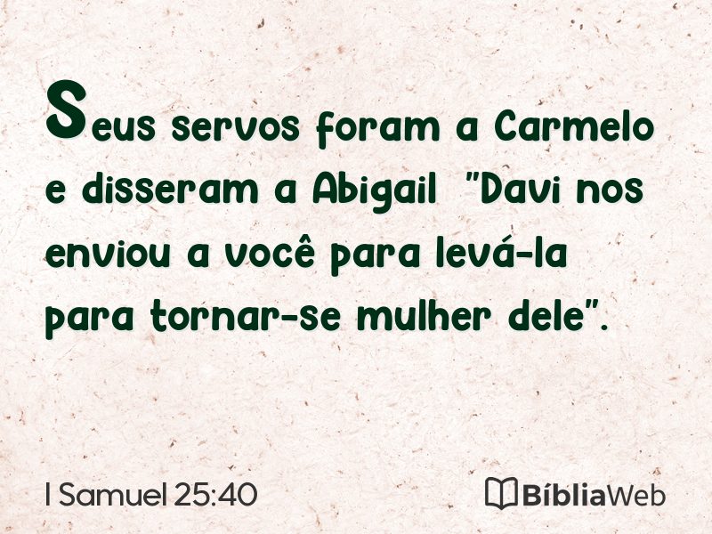 I Samuel 25:40 em imagem para compartilhar