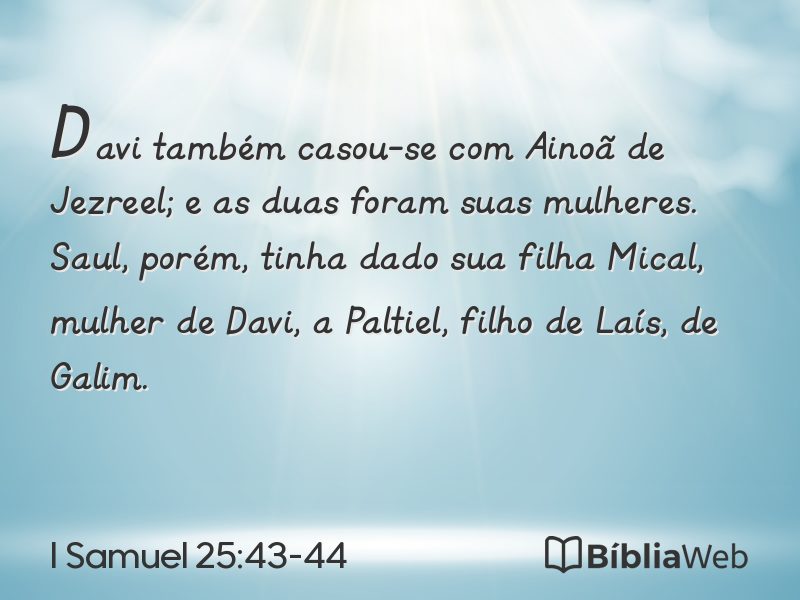 I Samuel 25:43-44 em imagem para compartilhar