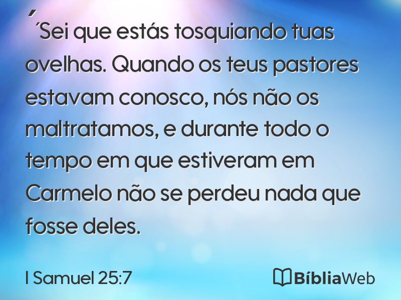 I Samuel 25:7 em imagem para compartilhar