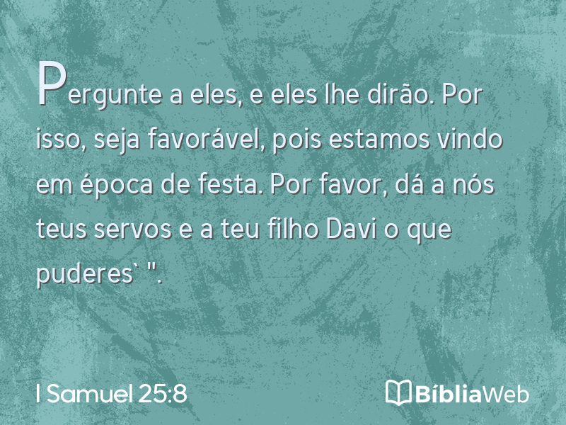 I Samuel 25:8 em imagem para compartilhar