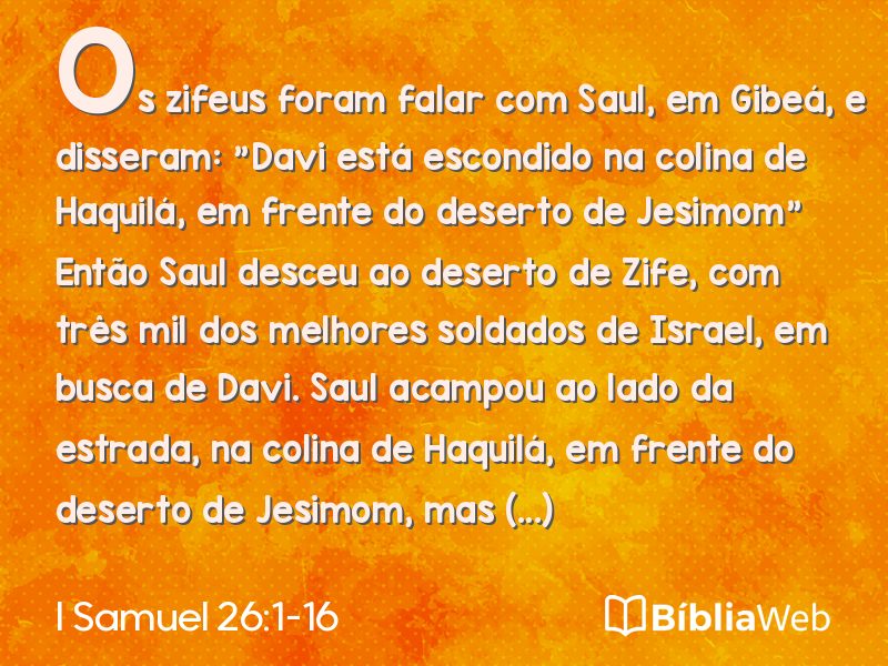 I Samuel 26:1-16 em imagem para compartilhar