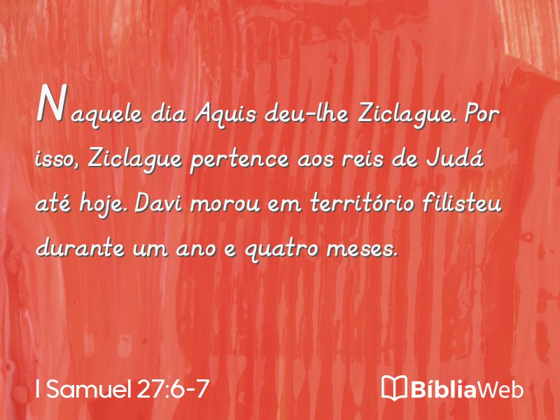 I Samuel 27:6-7 em imagem para compartilhar