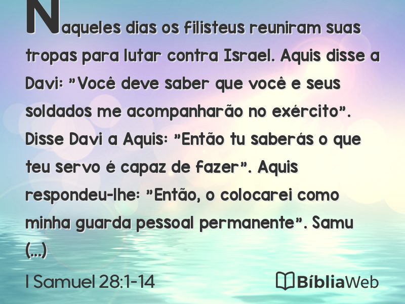 I Samuel 28:1-14 em imagem para compartilhar