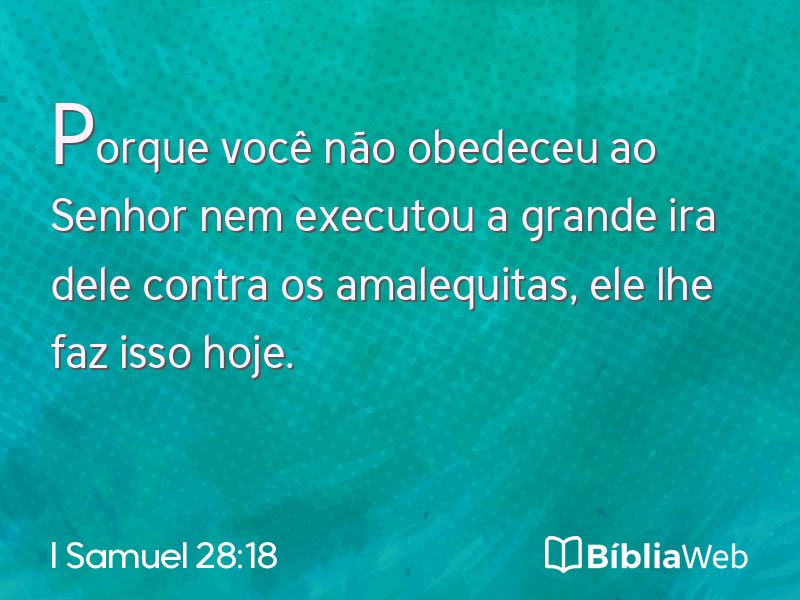 I Samuel 28:18 em imagem para compartilhar
