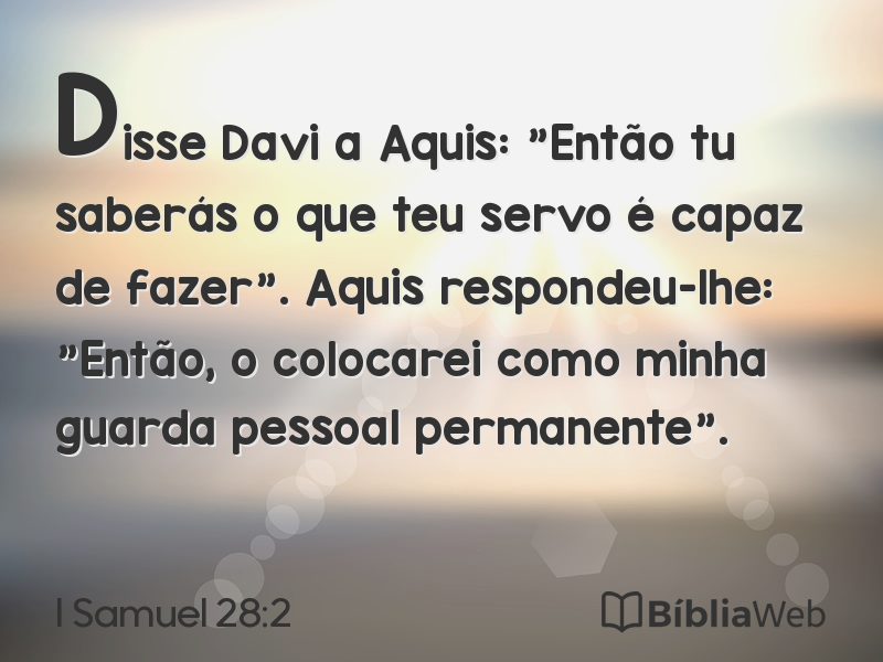 I Samuel 28:2 em imagem para compartilhar