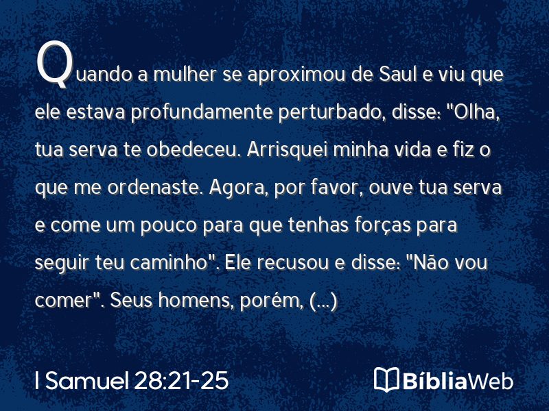 I Samuel 28:21-25 em imagem para compartilhar