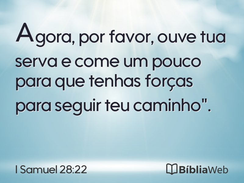 I Samuel 28:22 em imagem para compartilhar