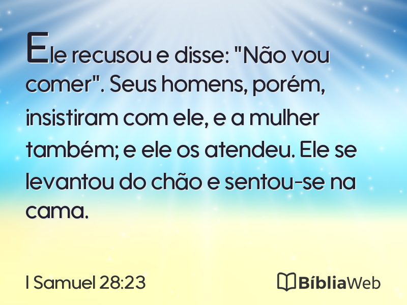 I Samuel 28:23 em imagem para compartilhar